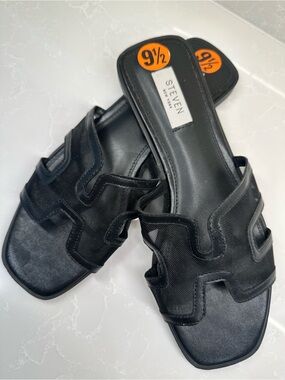 NWOB || NWT Steven New York Harlien Mesh Slide Black. Size: 9.5 Women’s